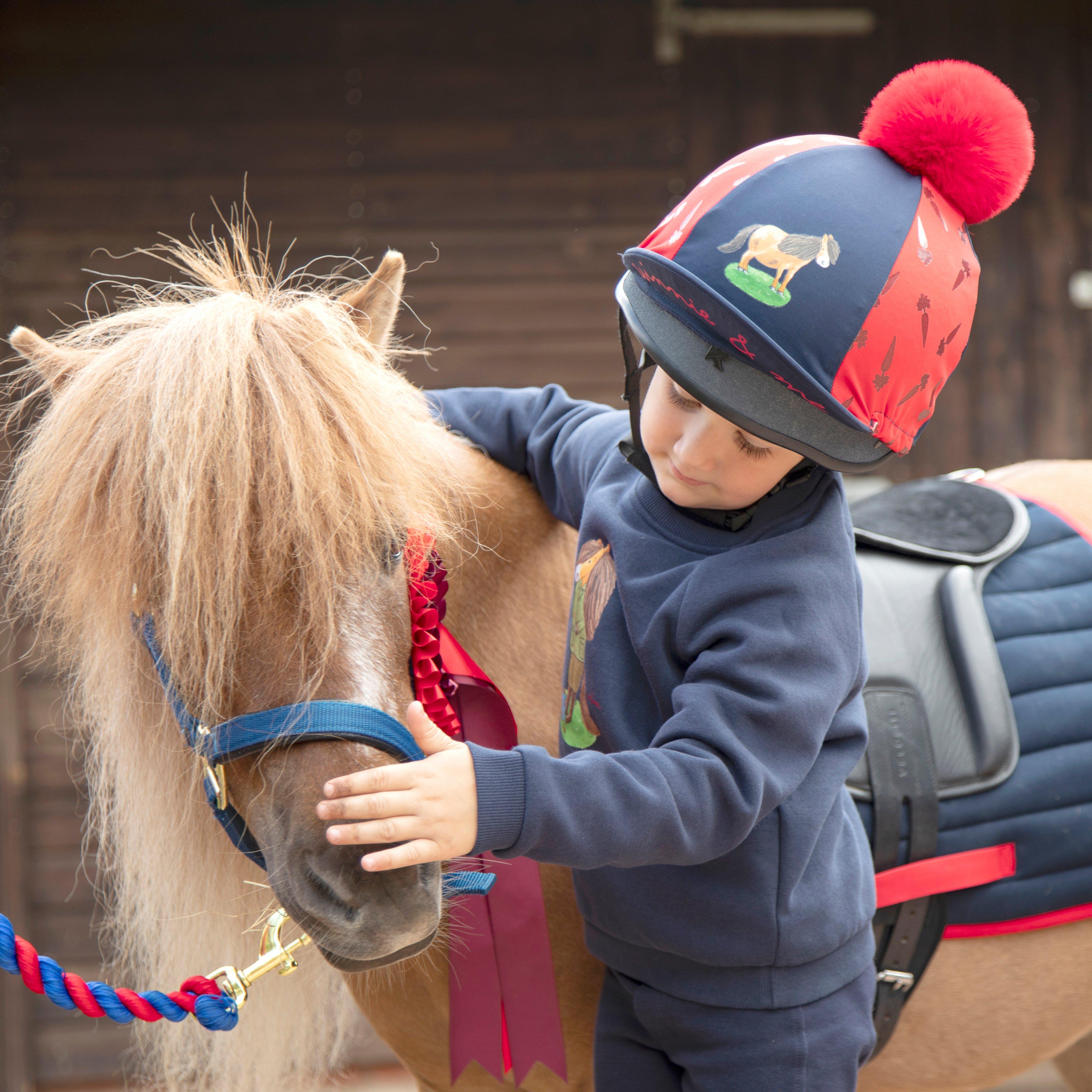 Winnie & Me Hat Silk Navy/Red