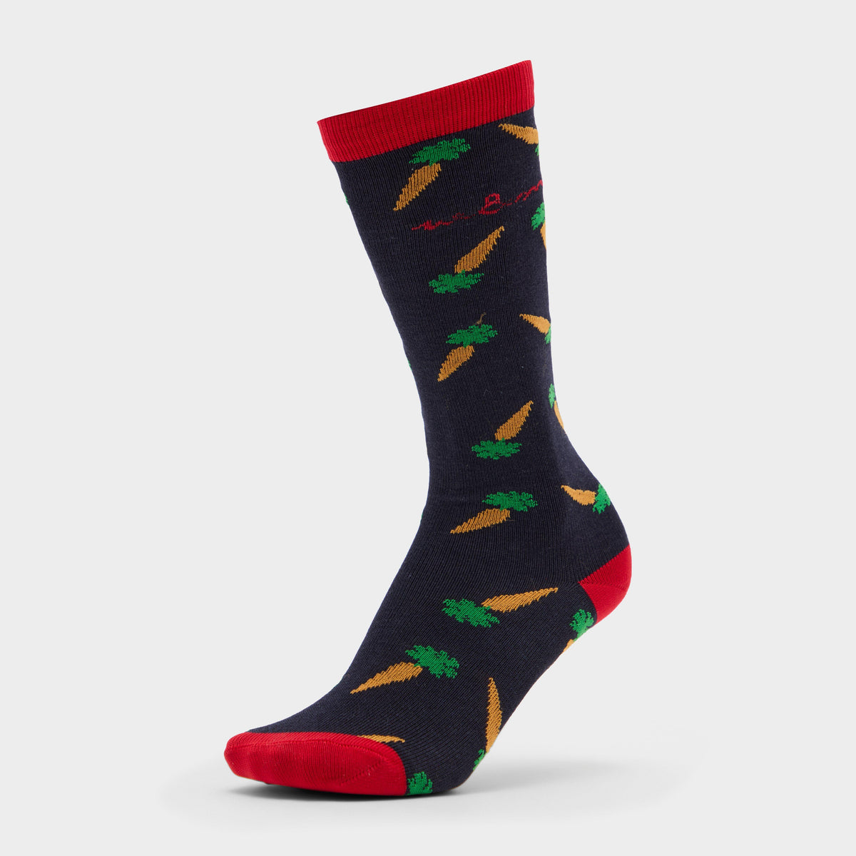 Kids Winnie & Me Socks Navy/Red Carrots