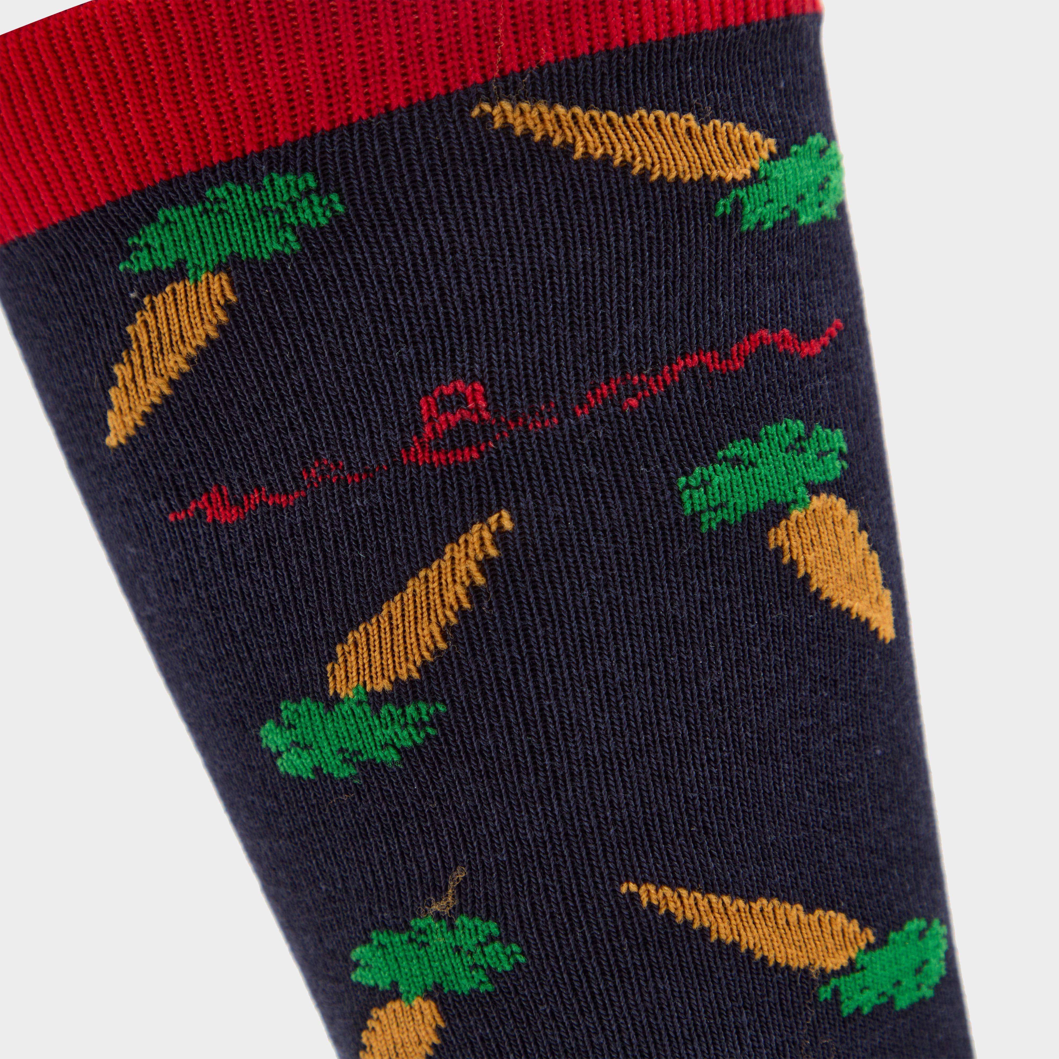 Kids Winnie & Me Socks Navy/Red Carrots