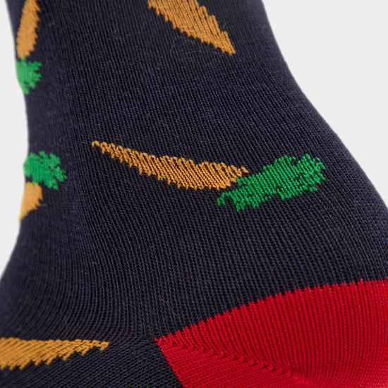 Kids Winnie & Me Socks Navy/Red Carrots