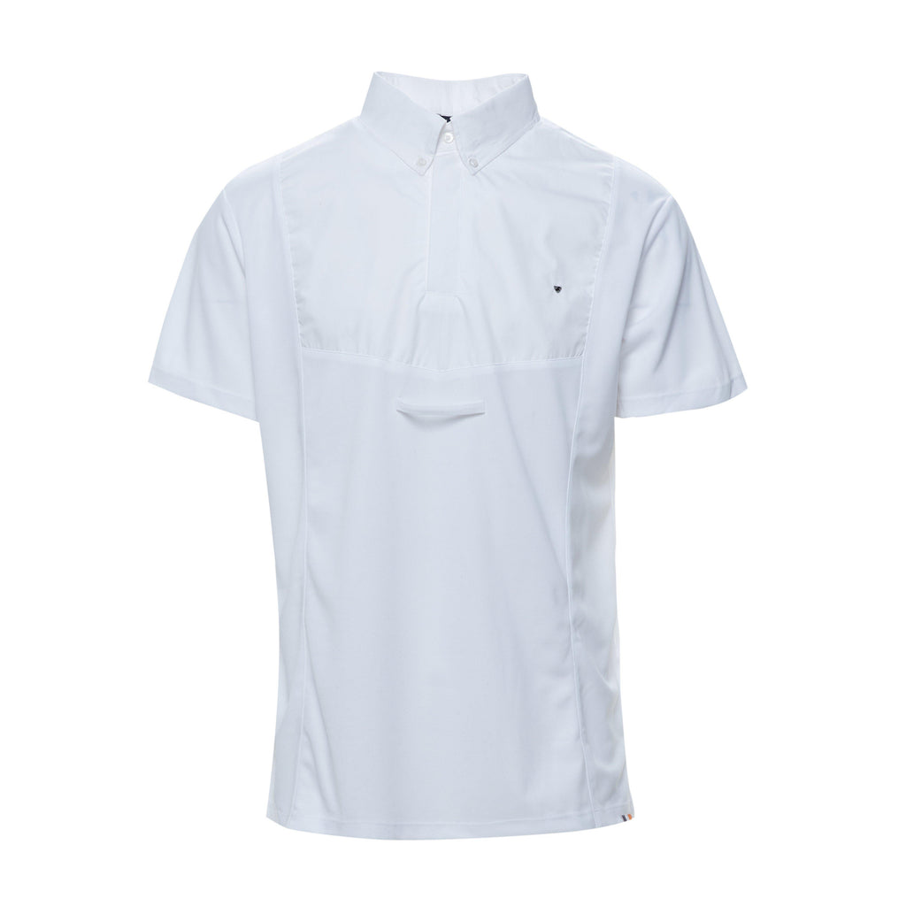 Mens Short Sleeved Tie Show Shirt White