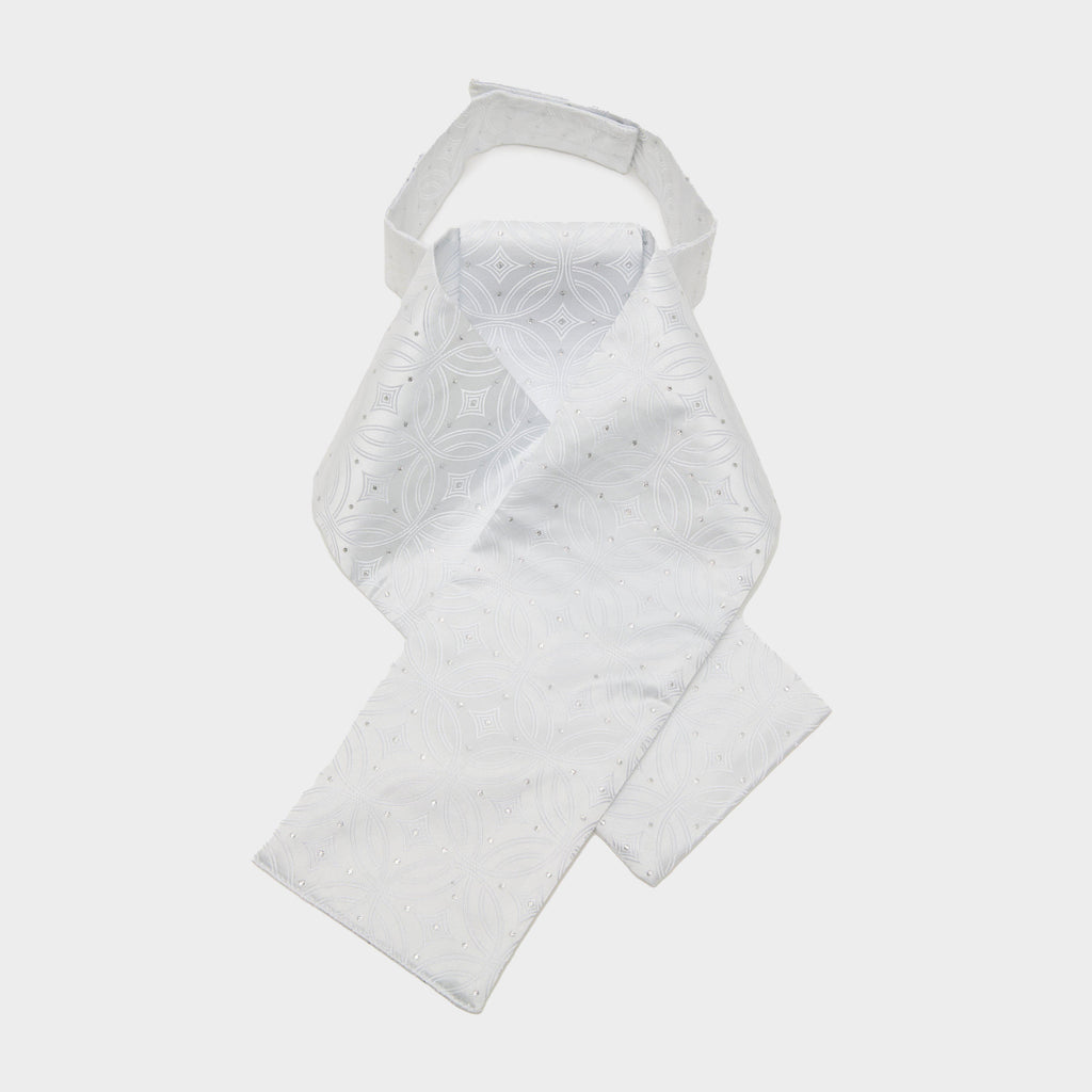 Ready Tied Brocade Riding Stock White