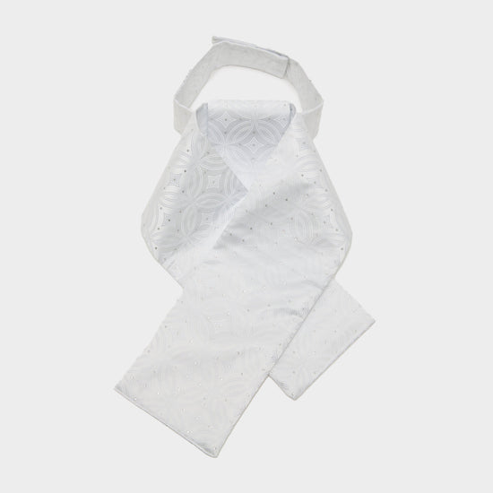 Ready Tied Brocade Riding Stock White