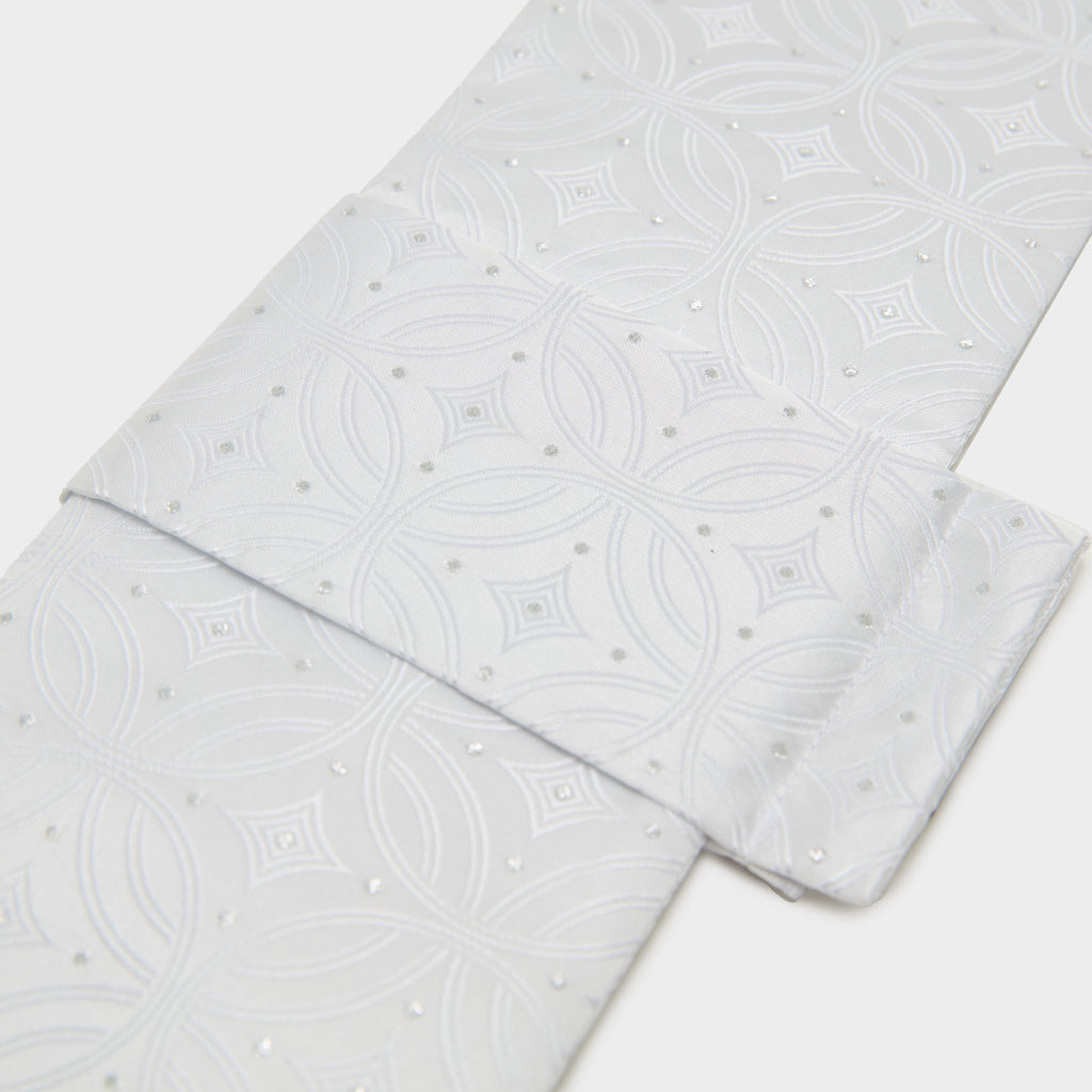 Ready Tied Brocade Riding Stock White