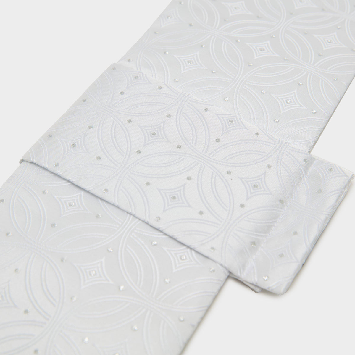 Ready Tied Brocade Riding Stock White