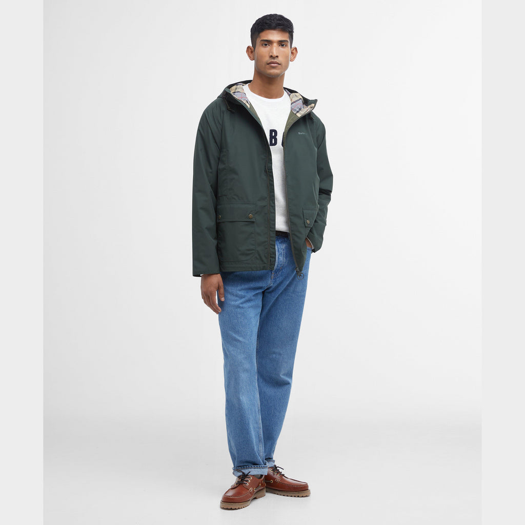 Mens Hooded Domus Waterproof Jacket Sage/Dress