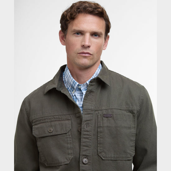 Mens Lingfield Canvas Overshirt Fern