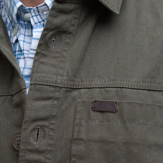 Mens Lingfield Canvas Overshirt Fern