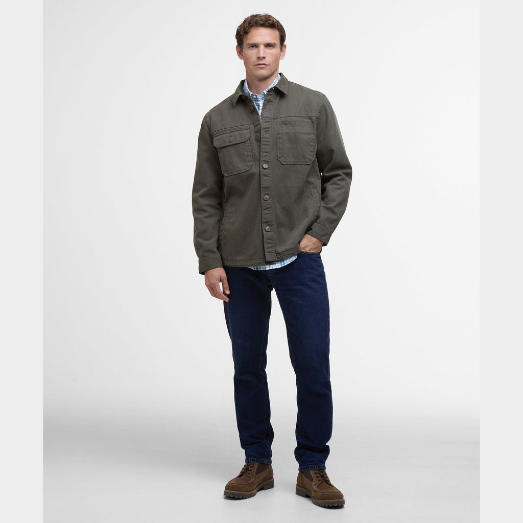 Mens Lingfield Canvas Overshirt Fern