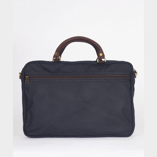 Wax Leather Briefcase Navy
