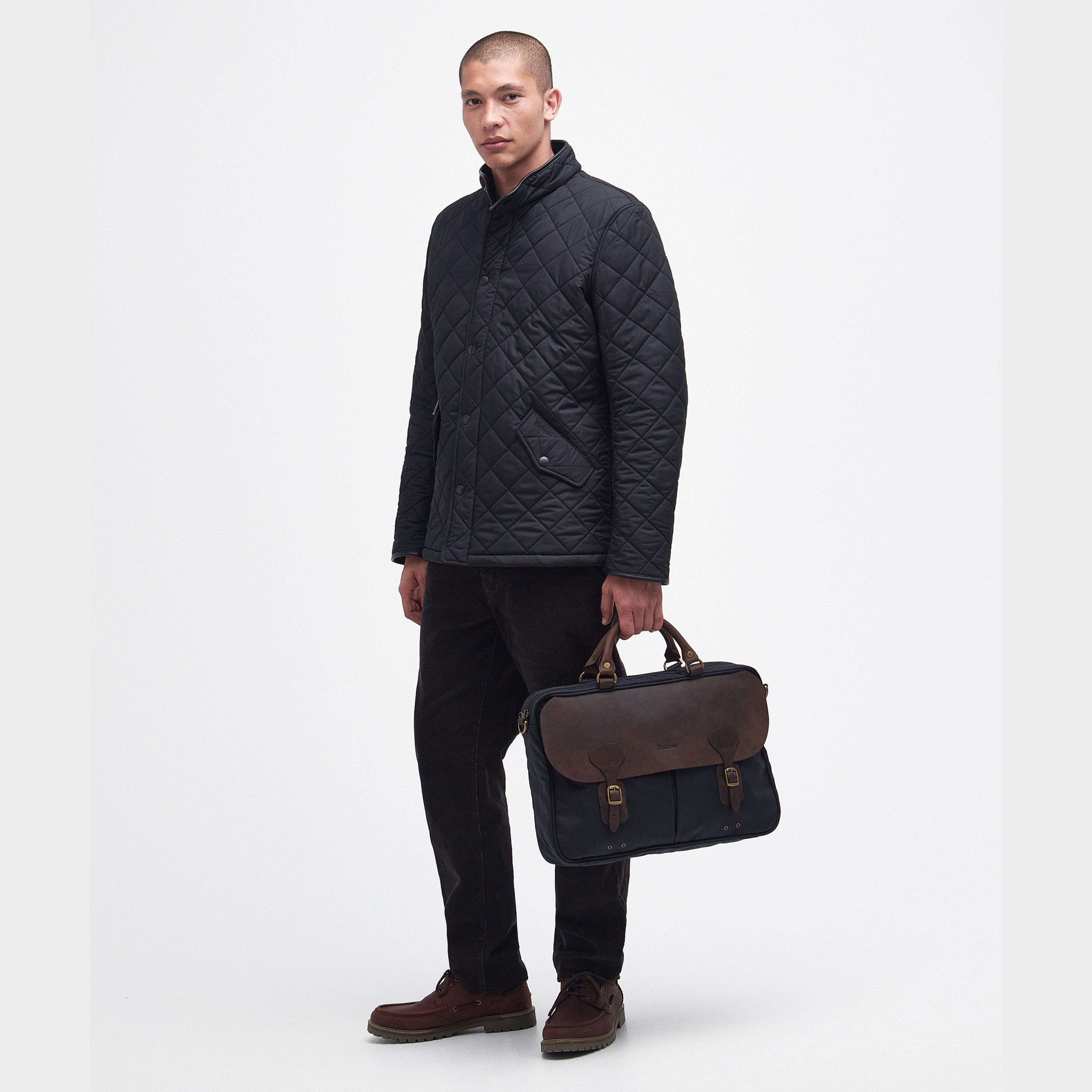 Wax Leather Briefcase Navy