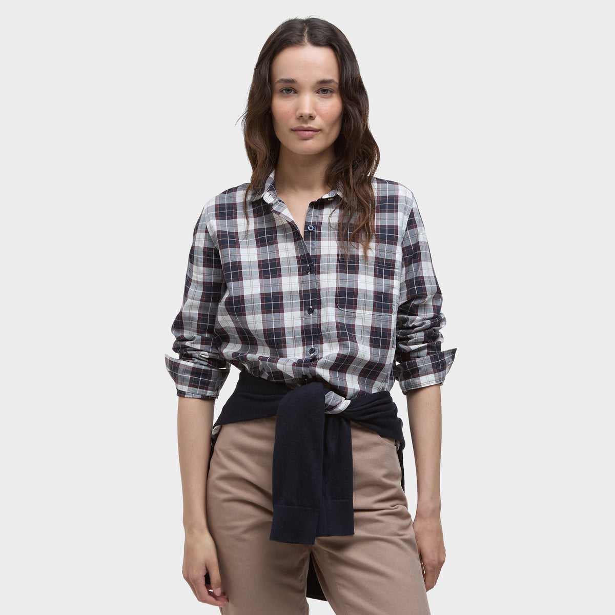Womens Edda Shirt Gardenia Tartan