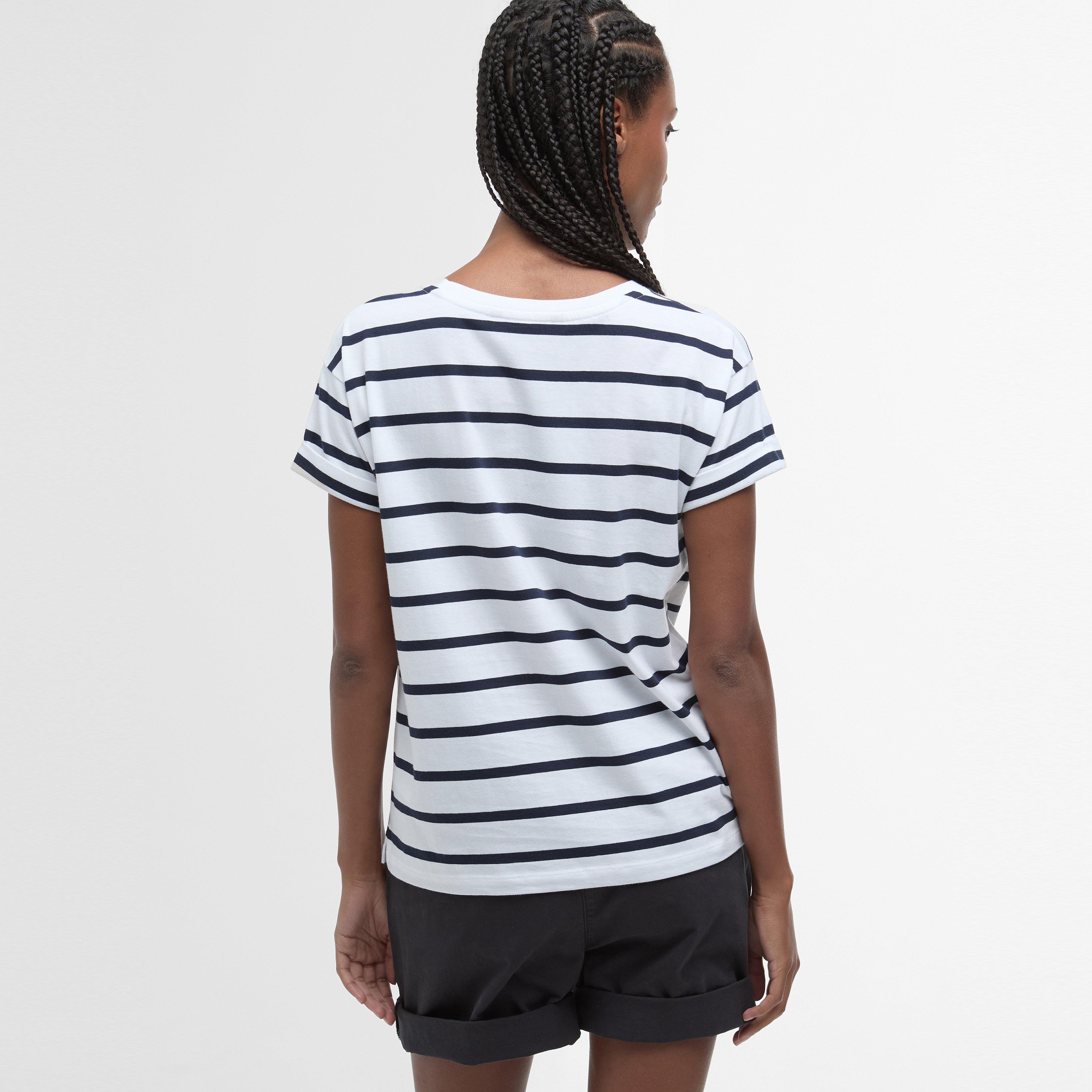 Womens Otterburn Stripe T-Shirt White/Navy Stripe
