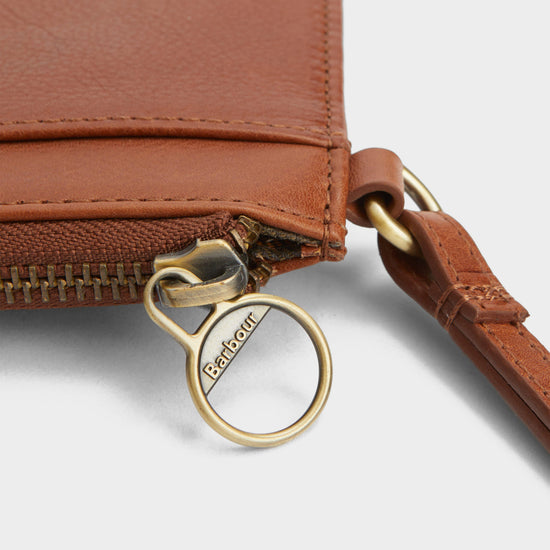 Laire Leather Wristlet Purse Brown