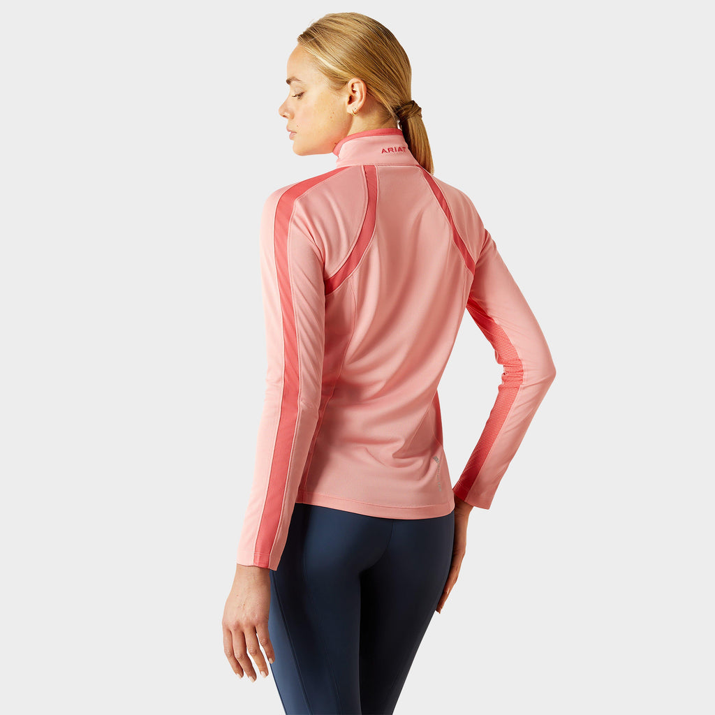 Womens Sunstopper 3.0 1/4 Zip Base Layer Flamingo Pink