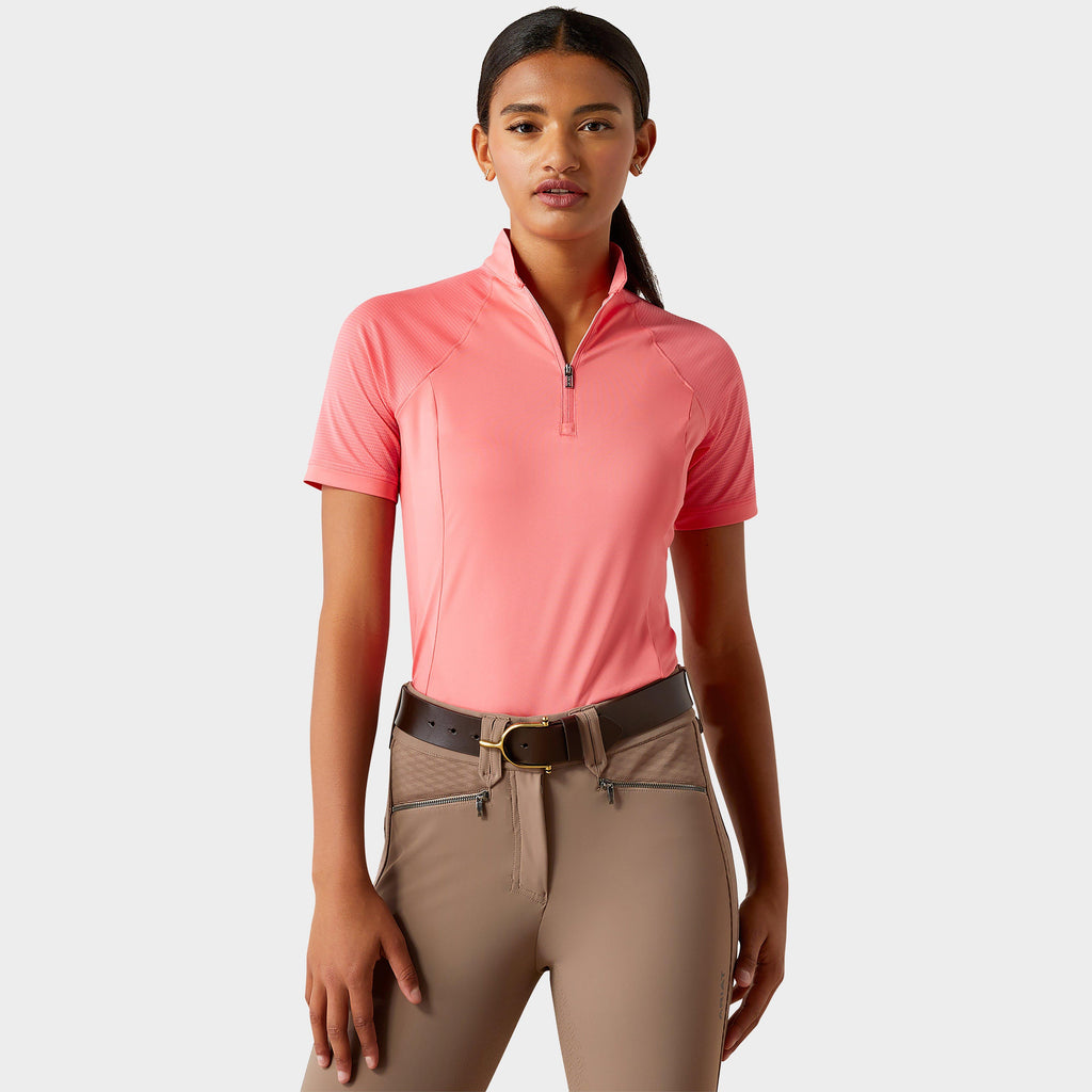 Womens Soquel 1/4 Zip Base Layer Coral Paradise