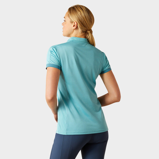 Womens Bandera 1/4 Zip Short Sleeved Polo Shirt Aqua