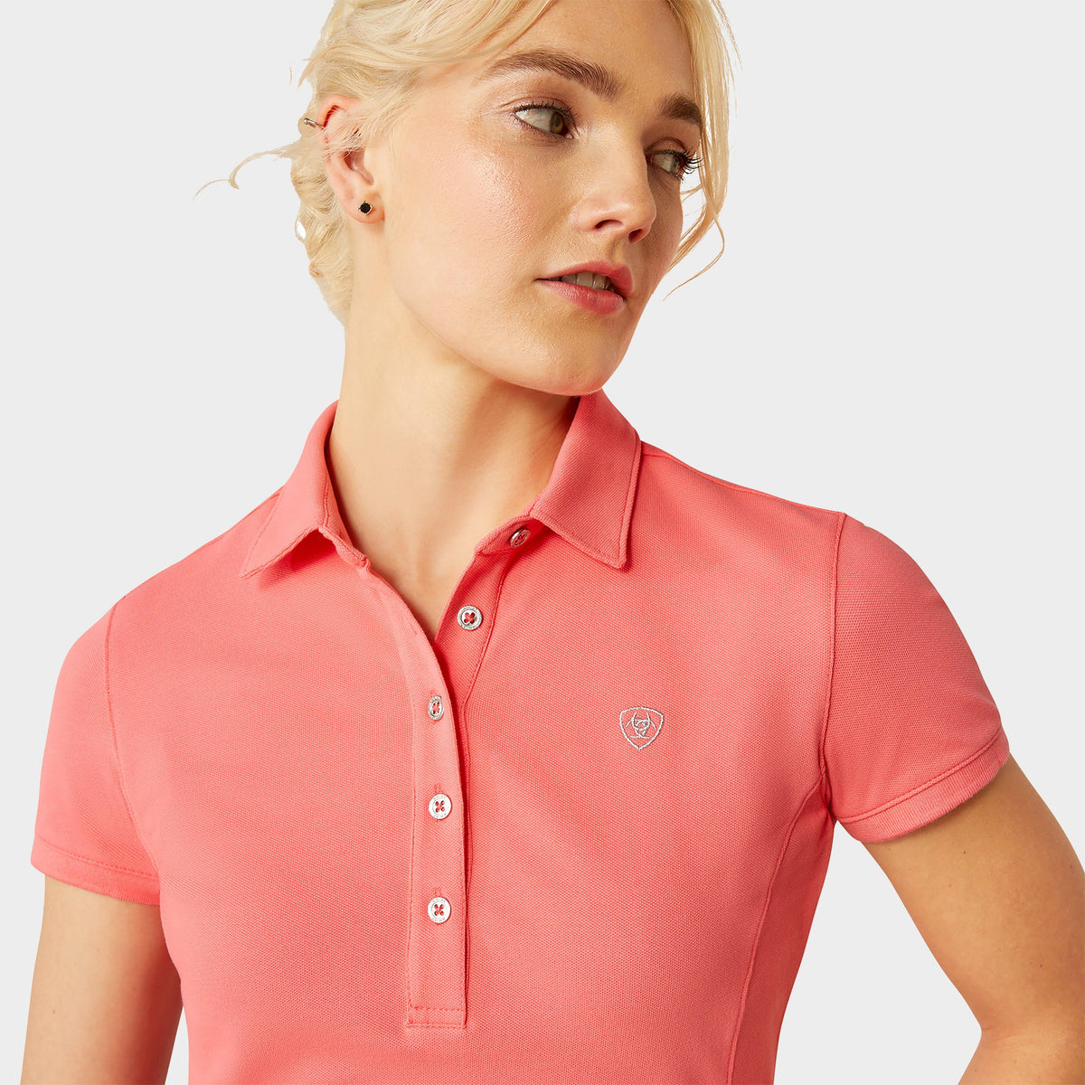 Womens Prix 2.0 Short Sleeved Polo Shirt Coral Paradise