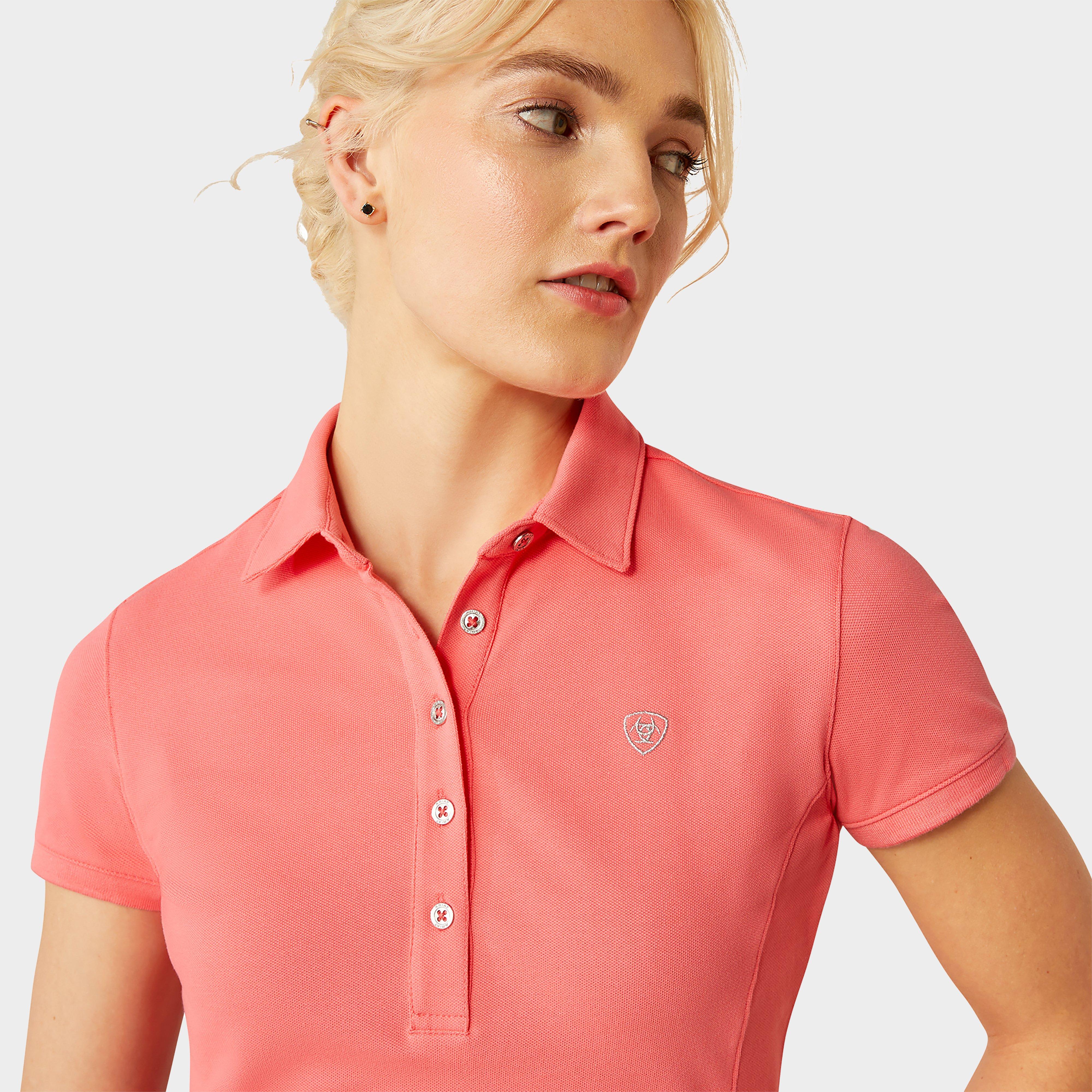 Womens Prix 2.0 Short Sleeved Polo Shirt Coral Paradise