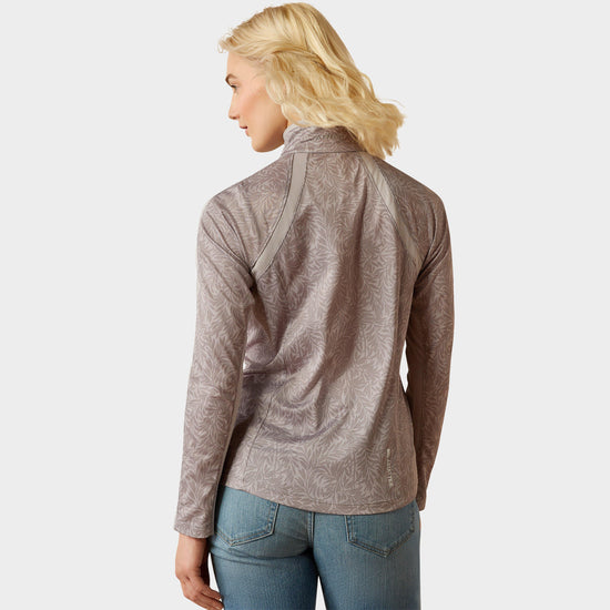 Womens Sunstopper 3.0 1/4 Zip Base Layer Silver Sconce Fern