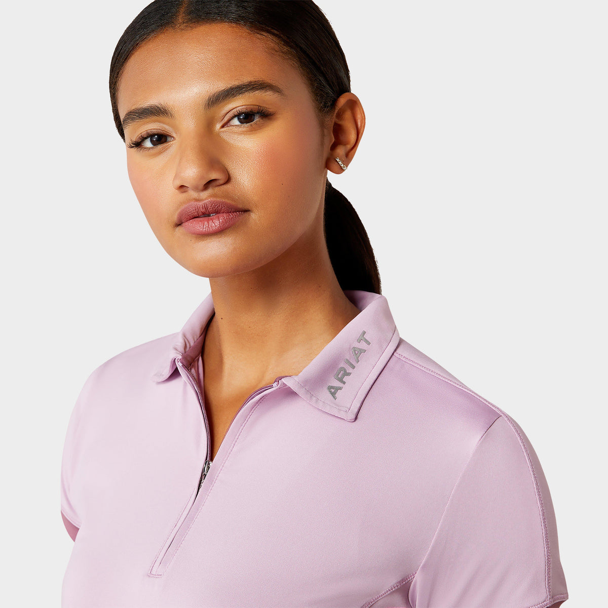 Womens Bandera 1/4 Zip Short Sleeved Polo Shirt Lavender Mist