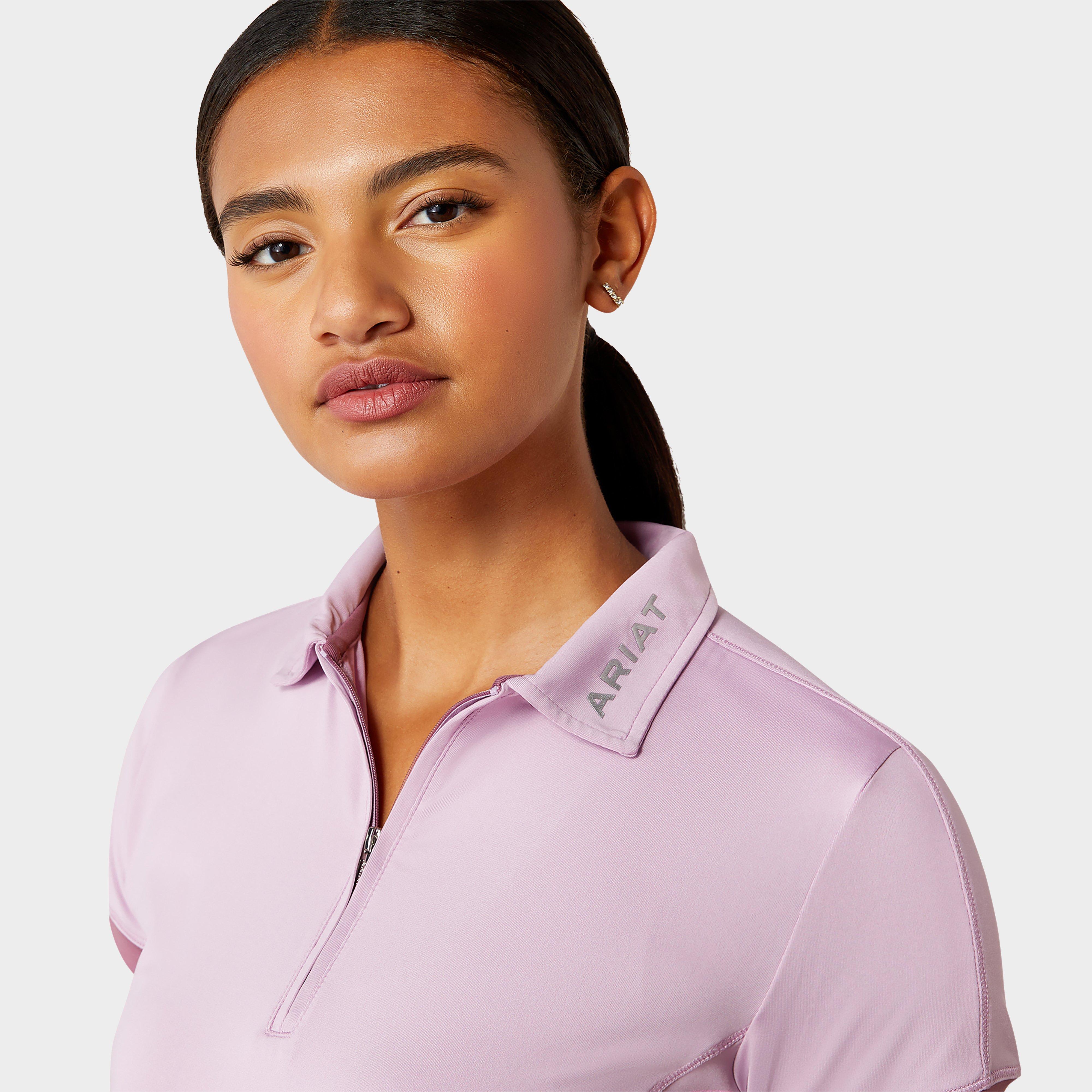 Womens Bandera 1/4 Zip Short Sleeved Polo Shirt Lavender Mist