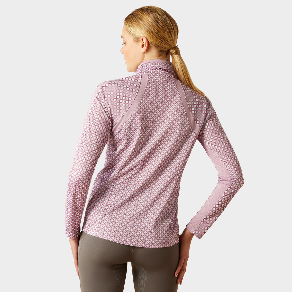 Womens Sunstopper 3.0 1/4 Zip Base Layer Lavender Mist Tile