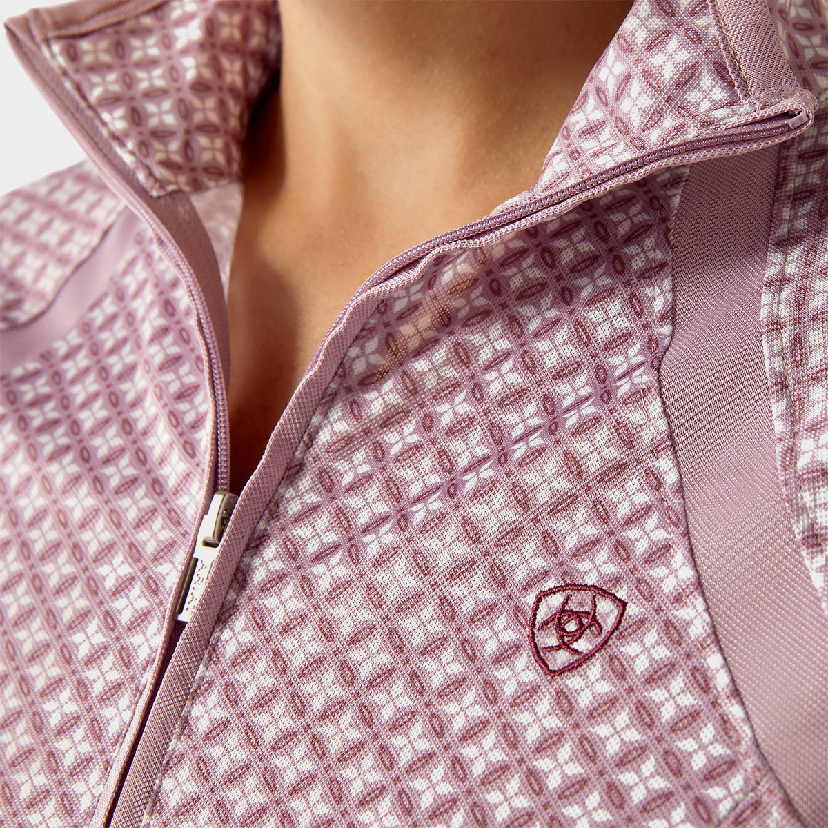 Womens Sunstopper 3.0 1/4 Zip Base Layer Lavender Mist Tile