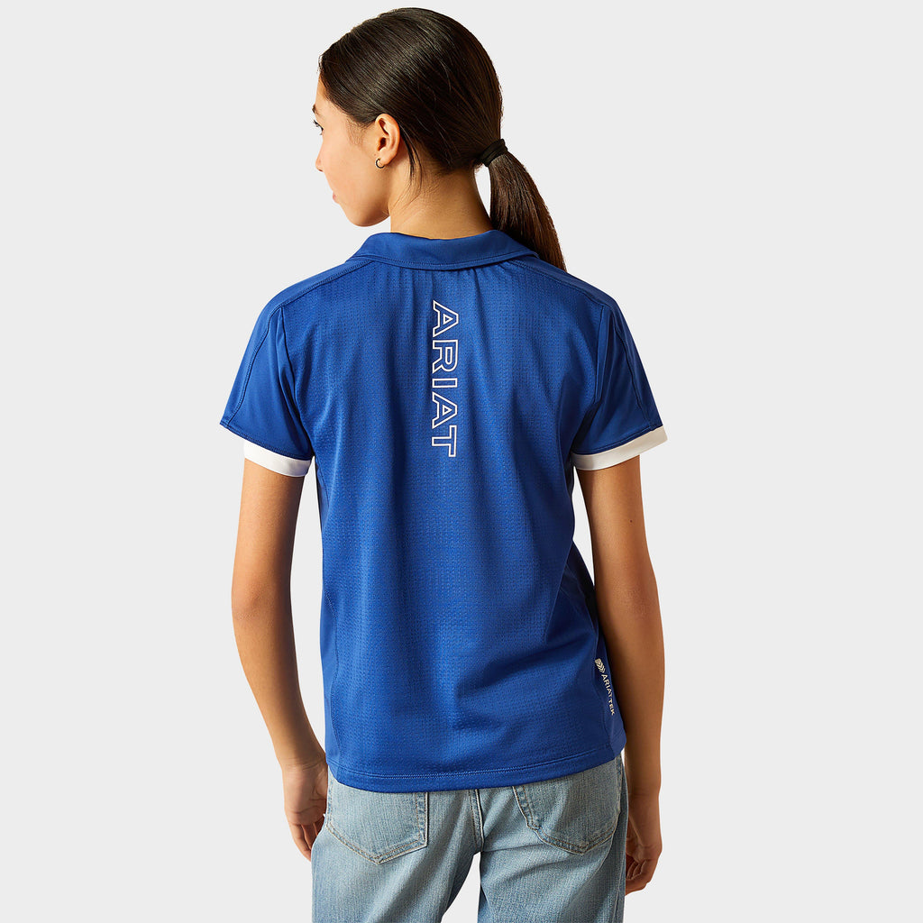 Kids Bandera 1/4 Zip Short Sleeved Polo Shirt Sodalite Blue