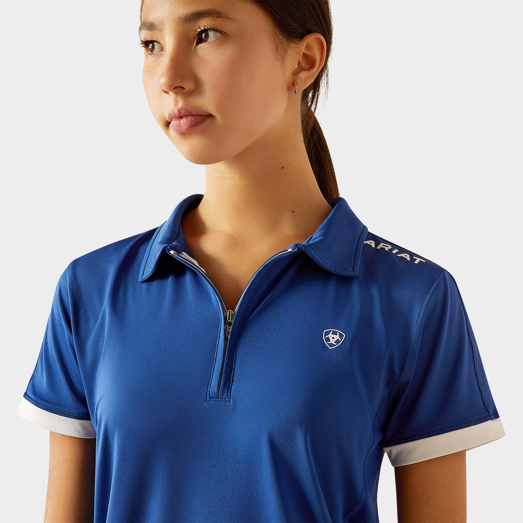 Kids Bandera 1/4 Zip Short Sleeved Polo Shirt Sodalite Blue