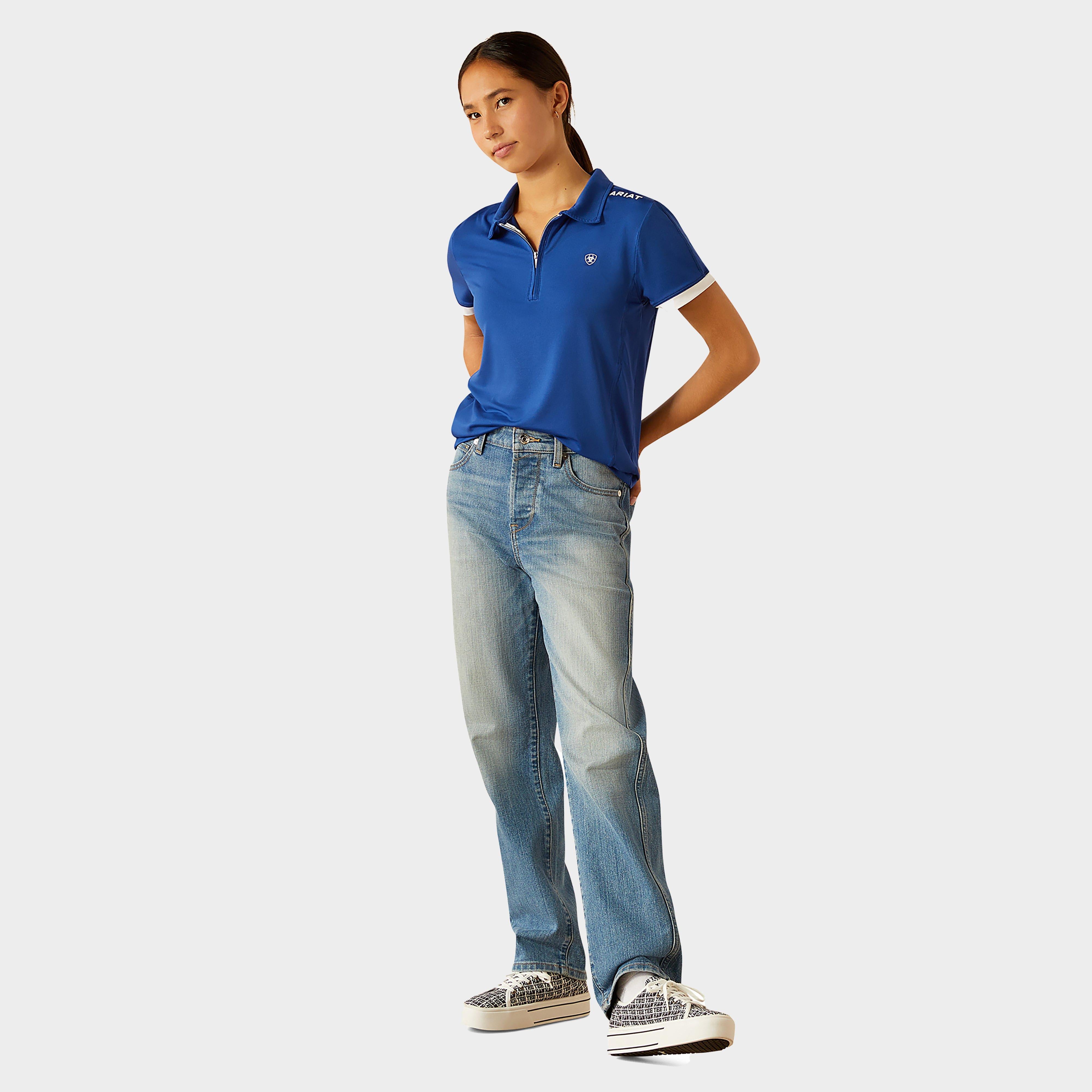 Kids Bandera 1/4 Zip Short Sleeved Polo Shirt Sodalite Blue