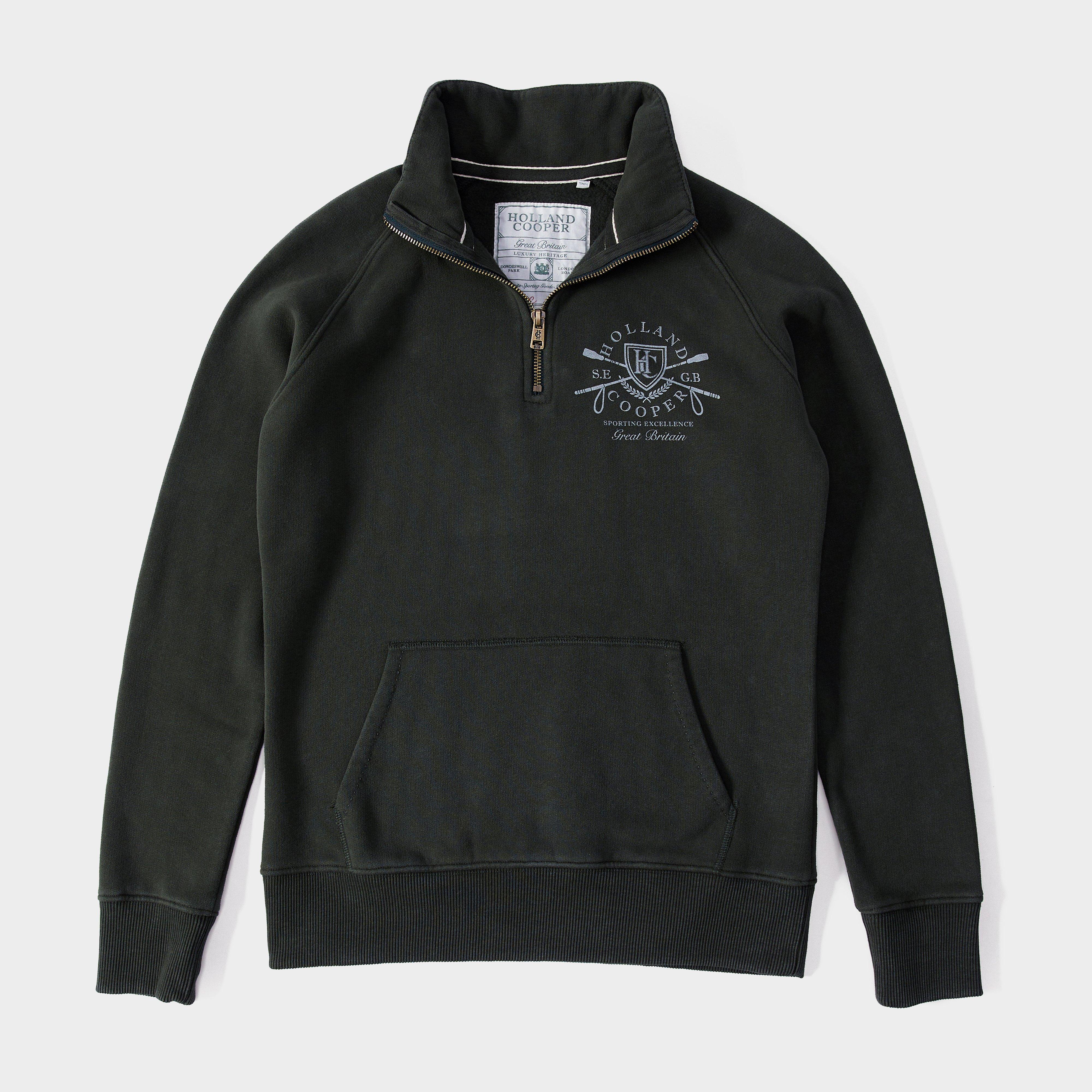 Womens Crest Zip Henley Racing Green