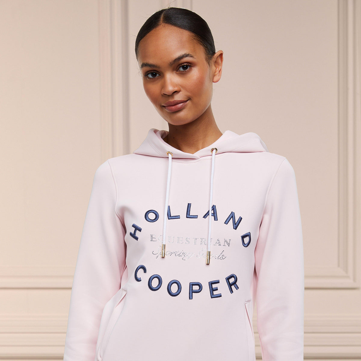 Womens Crystal Hoodie Blush