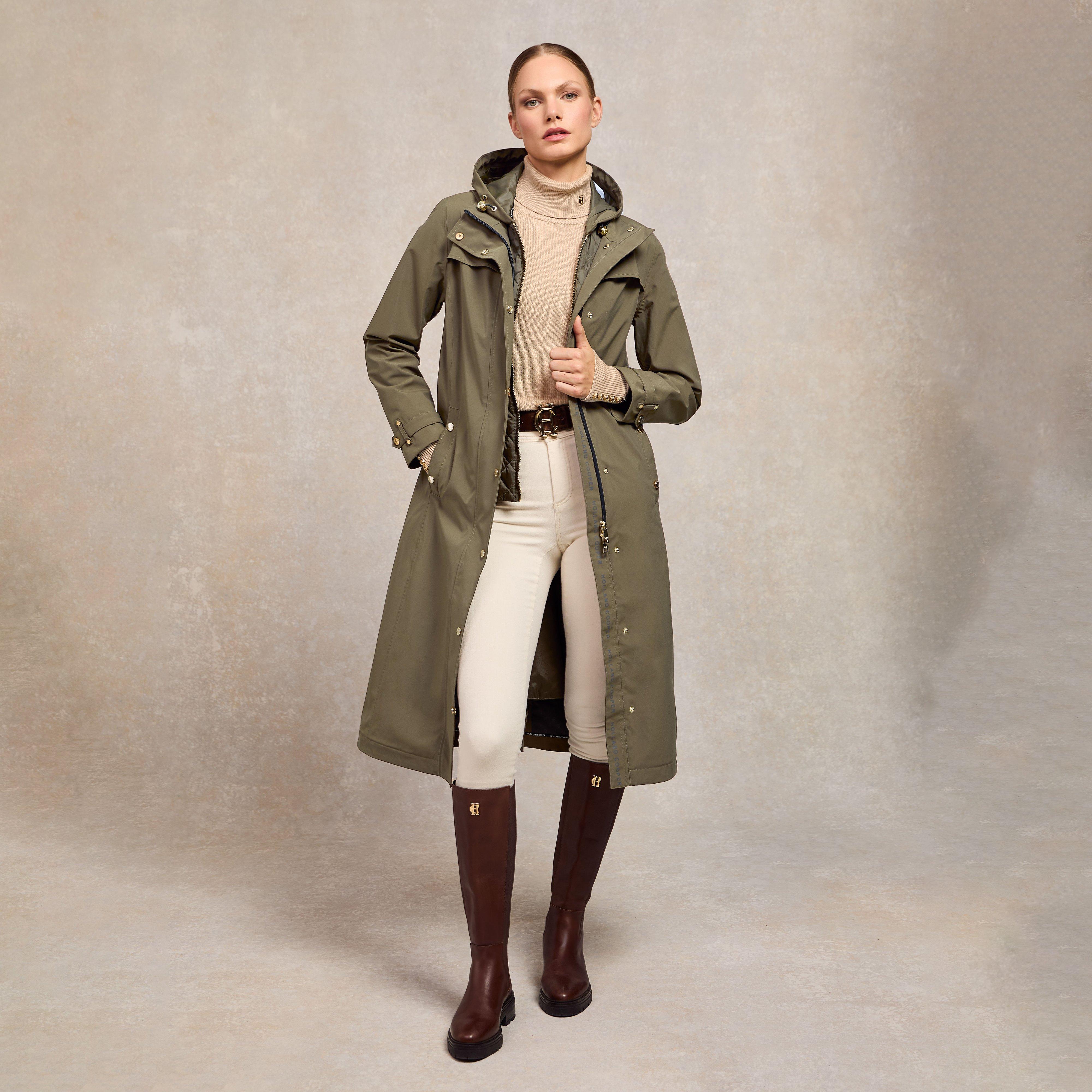 Womens Folgate Rain Coat Soft Khaki