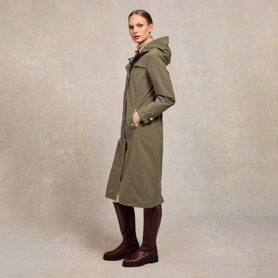 Womens Folgate Rain Coat Soft Khaki