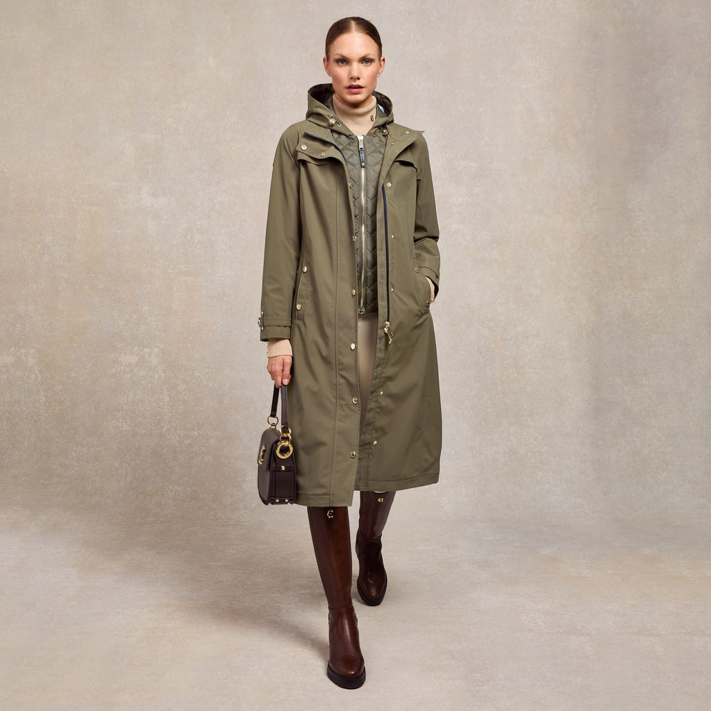 Womens Folgate Rain Coat Soft Khaki