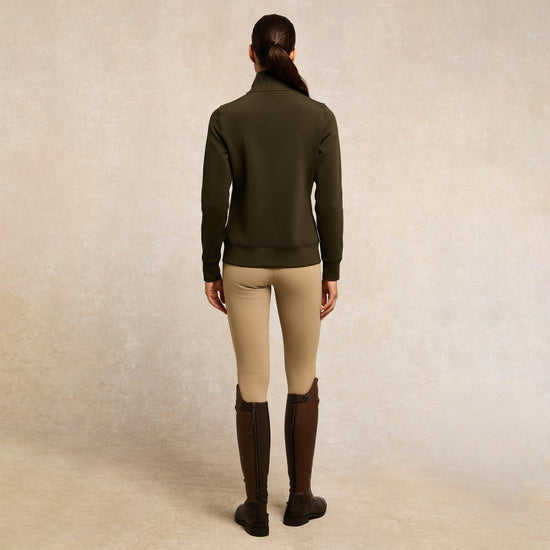 Womens Training Zip Through Sweat Dark Olive