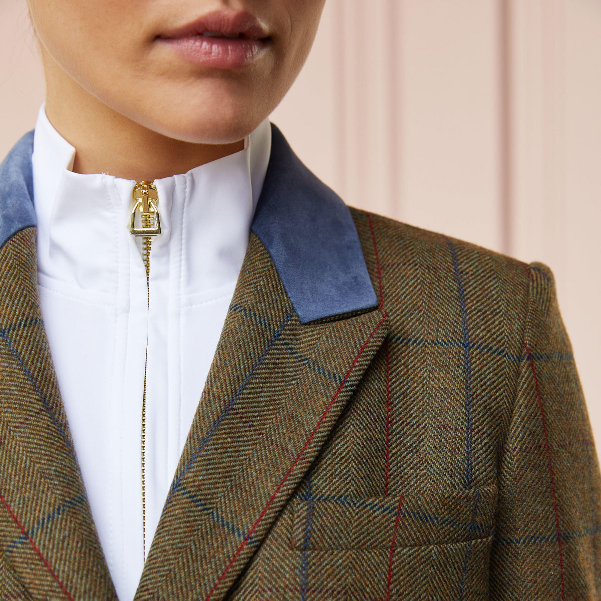 Womens Tweed Riding Jacket Glen Green