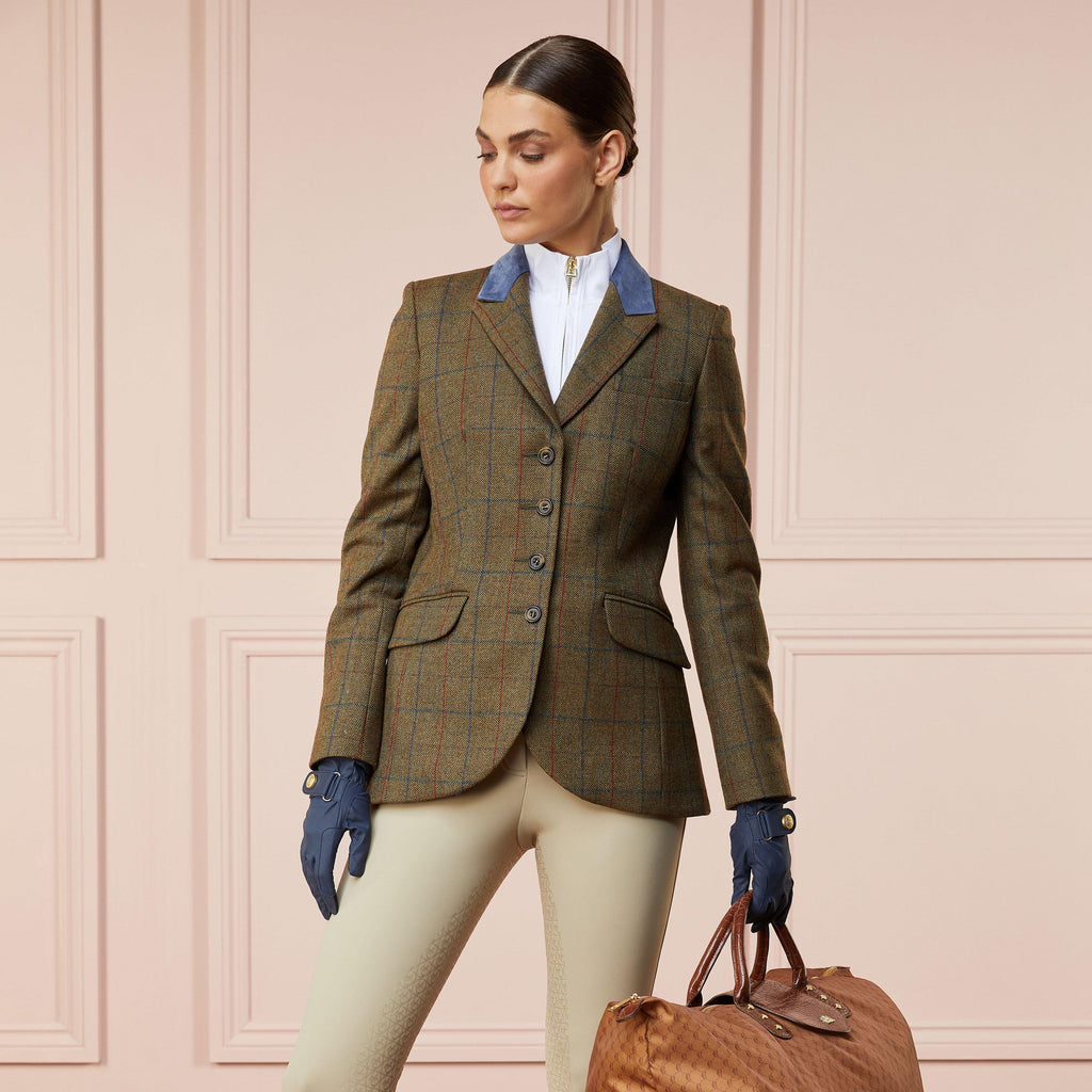 Womens Tweed Riding Jacket Glen Green