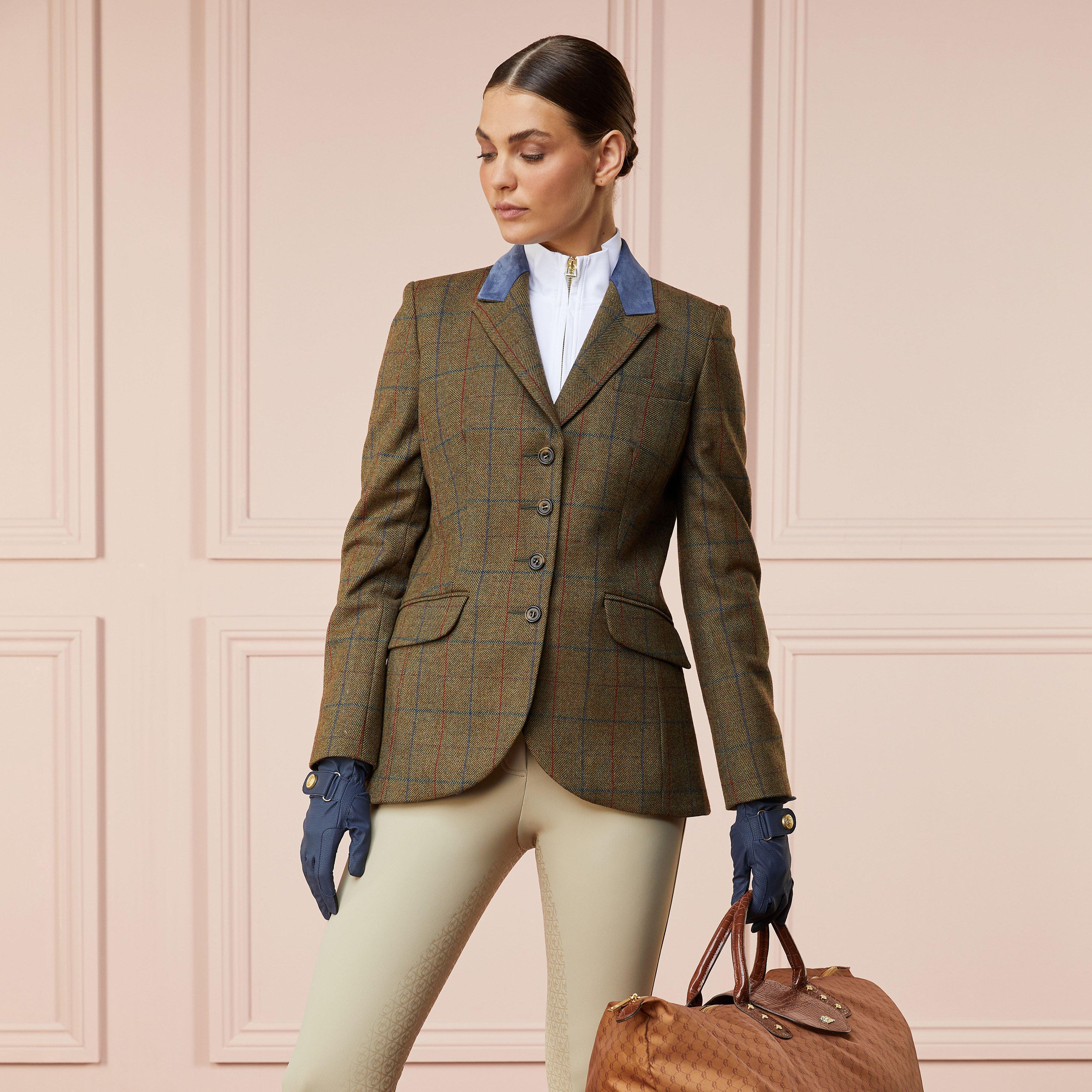 Womens Tweed Riding Jacket Glen Green
