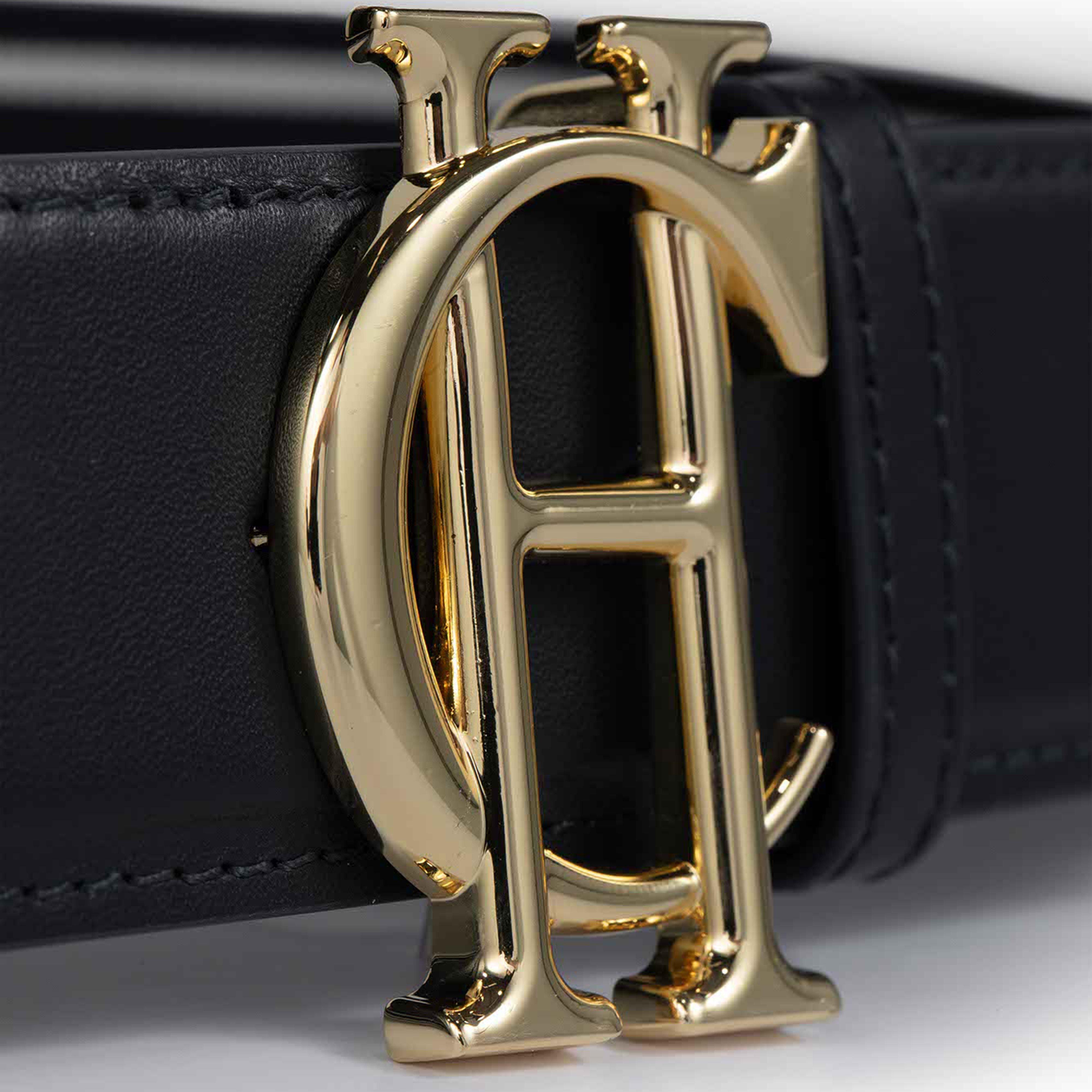 Burghley Logo Riding Belt Ink Navy