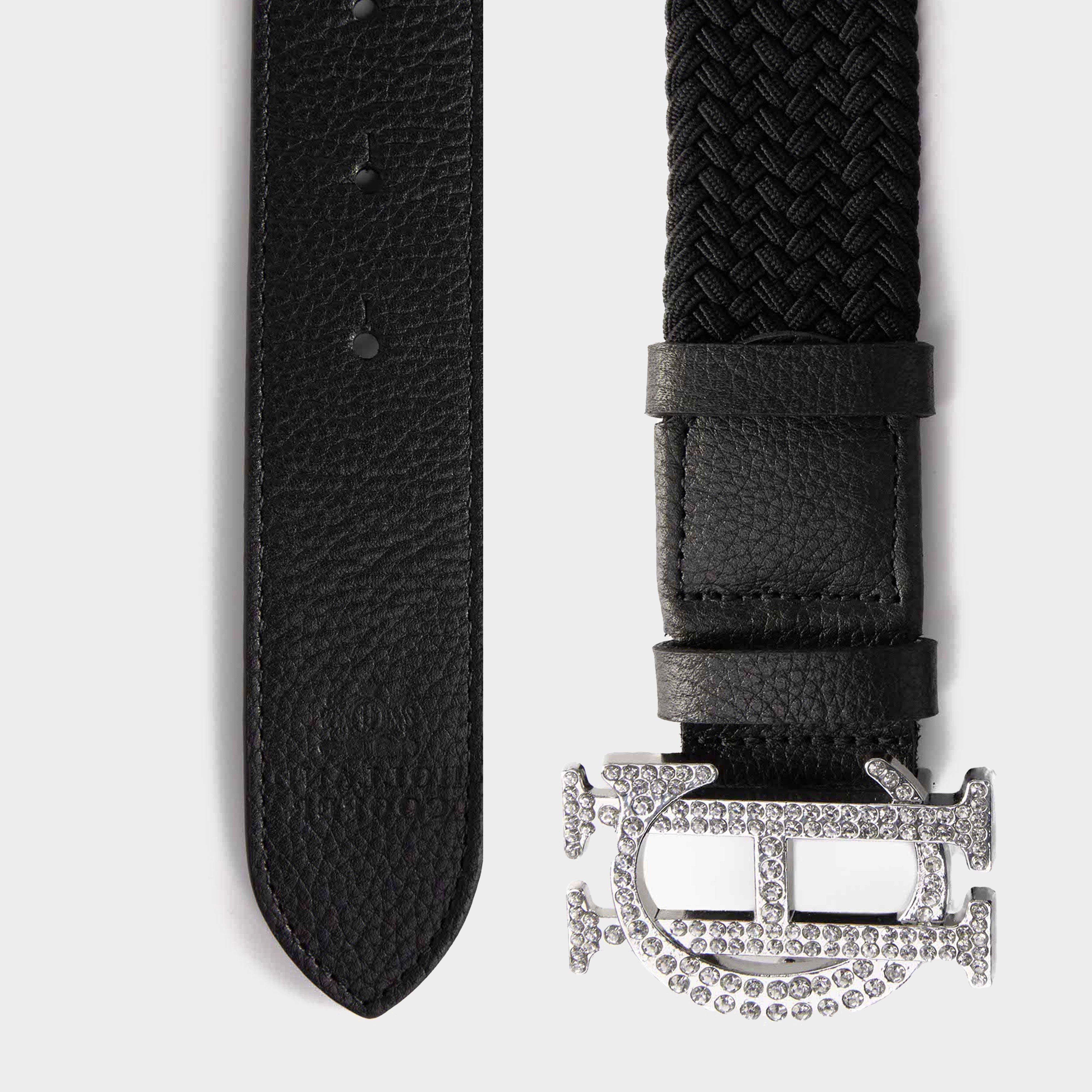 Womens Heritage Belt Black Crystal
