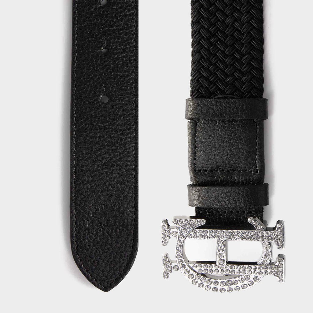 Womens Heritage Belt Black Crystal