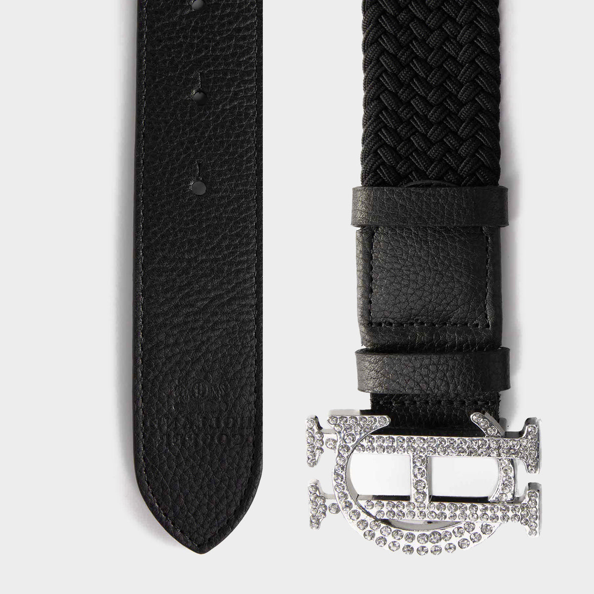 Womens Heritage Belt Black Crystal