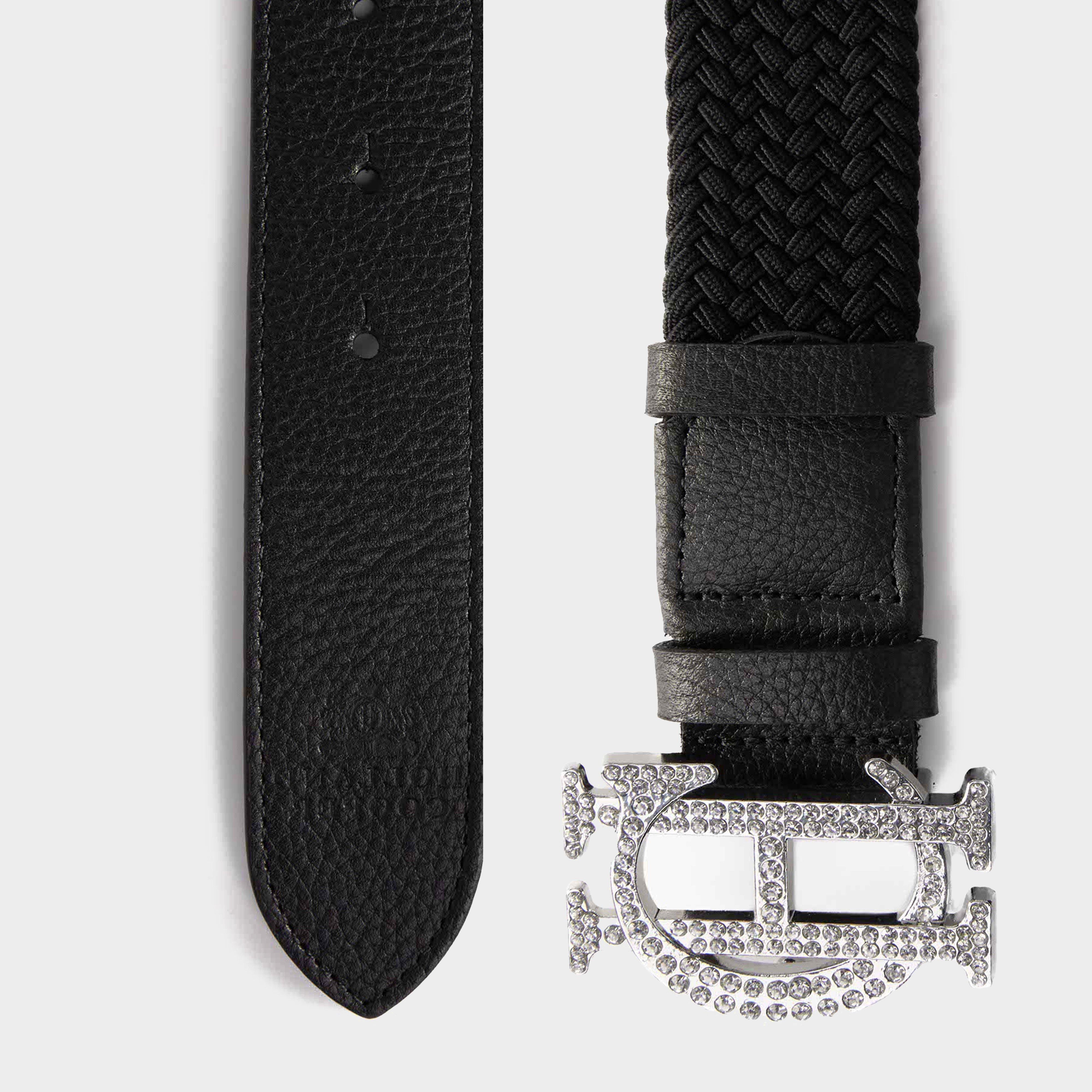 Womens Heritage Belt Black Crystal