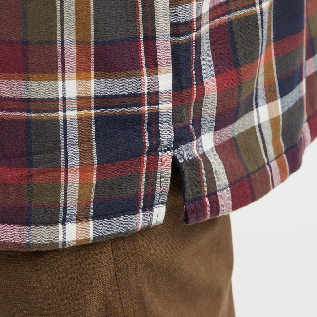 Mens Arran Microfleece Lined Shirt Wine/Olive Check