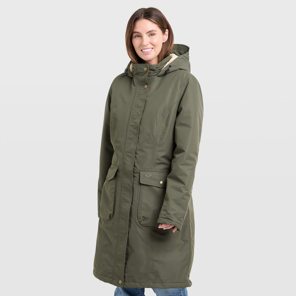 Womens Walker Long Coat Fern Green