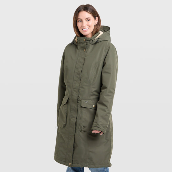 Womens Walker Long Coat Fern Green