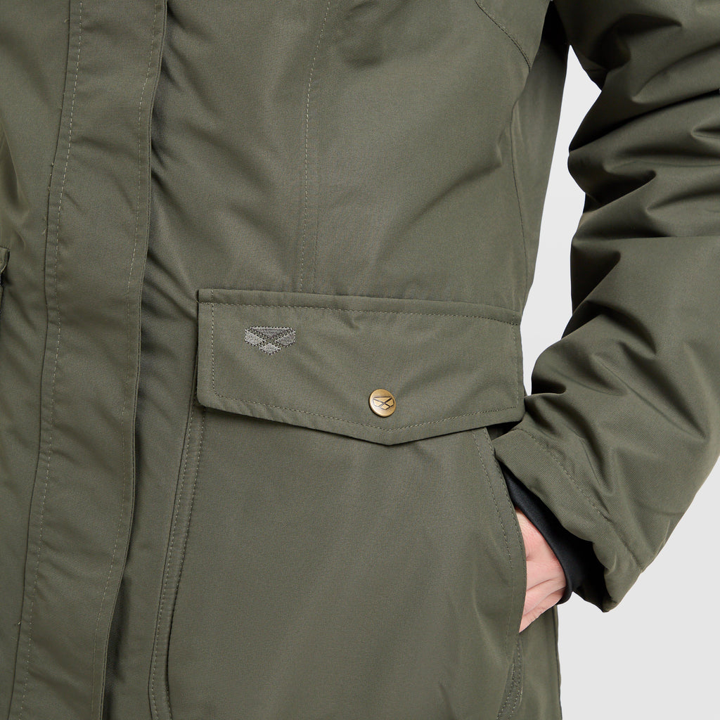 Womens Walker Long Coat Fern Green