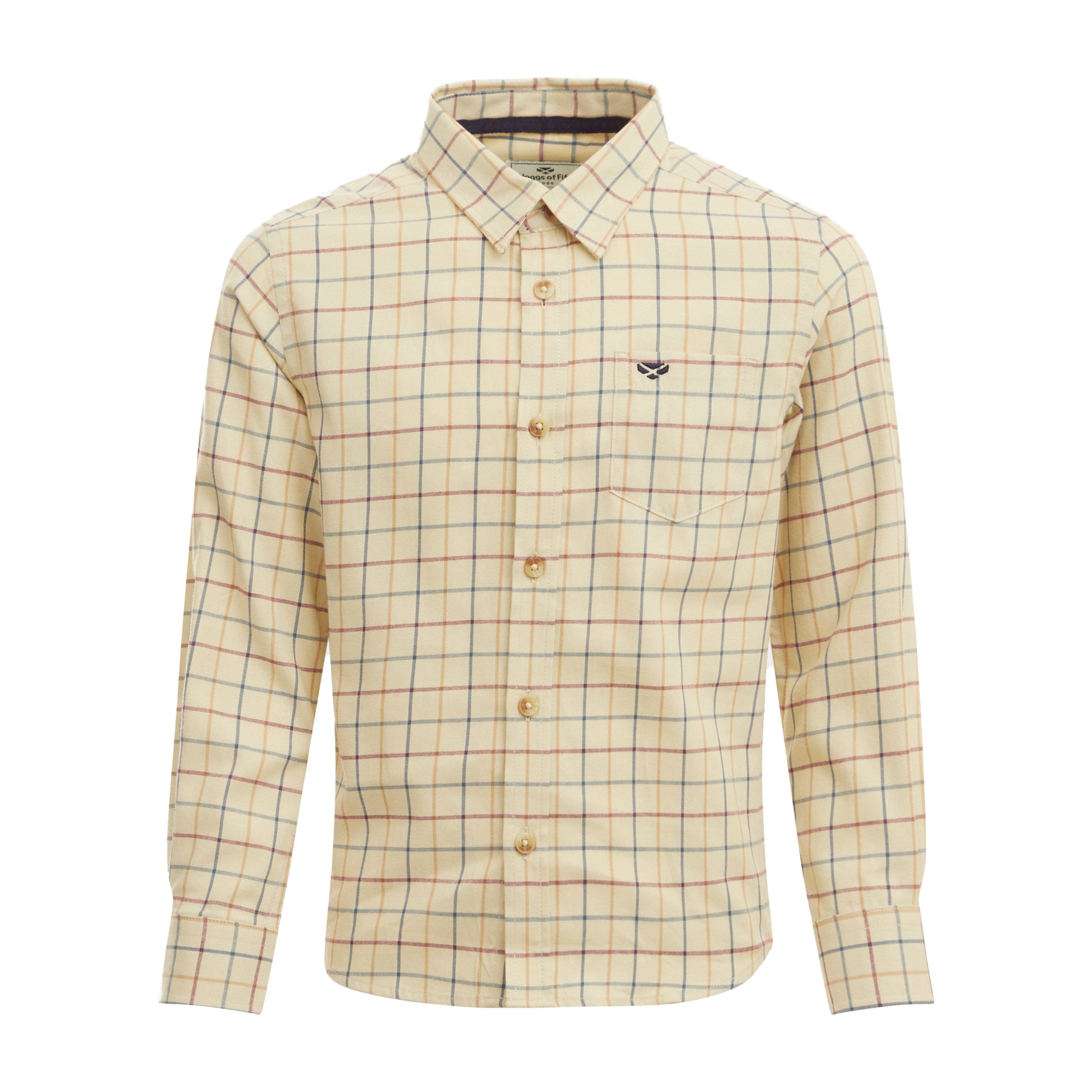 Kids Ambassador Premier Tattersall Shirt Ivory/Navy